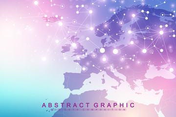 Aufkleber - Nano technologies abstract background. Cyber technology concept. Artificial Intelligence, virtual reality, bionics, robotics, global network, microprocessor, nano robots. Vector illustration, banner