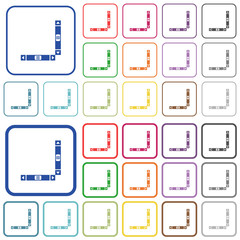 Sticker - Vertical and horizontal scroll bars outlined flat color icons