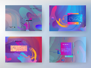 Template brochures, flyers, business presentations. Modern flat line style, layout in A4 size. Trendy abstract background. Geometric science or technology pattern. Graphic design