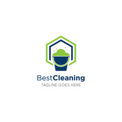 Poster - cleaning logo and maid icon vector illustration design template