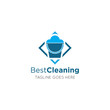 cleaning logo and maid icon vector illustration design template