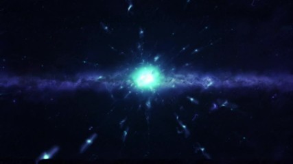 Wall Mural - Flying through colorful space, future space travel fantastic view hyper jump