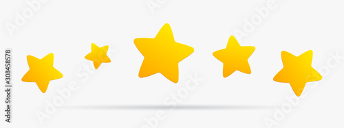 Cuadros en Lienzo Stars rating isolated on white background. Five stars rating.