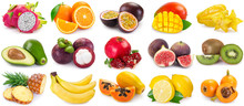 Collection Of Fresh Fruits On White Background