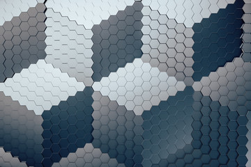 Aufkleber - Gray background of hexagon texture.