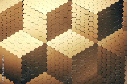 Gold honeycomb grid.