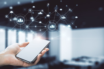 Aufkleber - Businessman hand holding smartphone