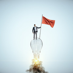 Canvas Print - Businessman with flag