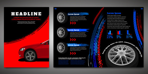 Canvas Print - Vector automotive brochure template