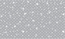 Seamless Realistic Falling Snow Or Snowflakes. Isolated On Transparent Background