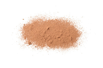 Wall Mural - Cocoa powder isolated on white background, top view