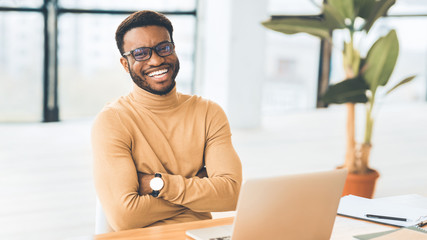 Poster - Portrait of successful black man looking at camera
