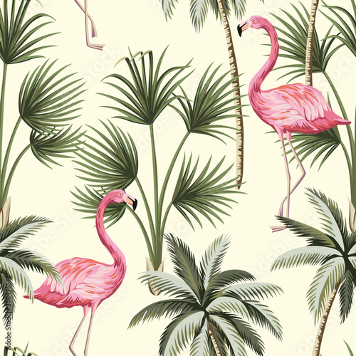 Flamingo wallpaper Tropical wall mural Palm Flamingo Exotic Paradise Summer