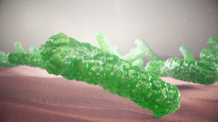 Wall Mural - 3d illustration viruses causing infectious diseases, decreased immunity. concept of viral disease. v