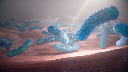 Wall Mural - 3d illustration viruses causing infectious diseases, decreased immunity. concept of viral disease. v