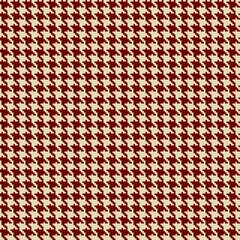 Houndstooth seamless background in beige and dark red colors.