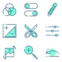 Aufkleber - Creativity set icon template color editable. Creativity pack symbol vector sign isolated on white background icons vector illustration for graphic and web design.