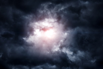 Wall Mural - cloudscape with a sunlight