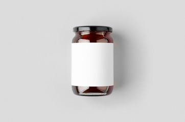 Wall Mural - Honey jar mockup with blank label.