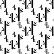 Black bamboo seamless pattern vector,bamboo tree , leaves, branches