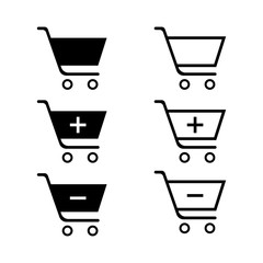 Sticker - Set collection of vector shopping cart icons