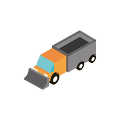 Canvas Print - truck excavator transport vehicle isometric icon