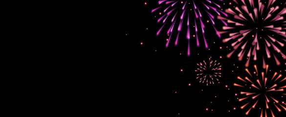abstract show group of exploding fireworks bright light vibrant colorful and falling fire glitter co