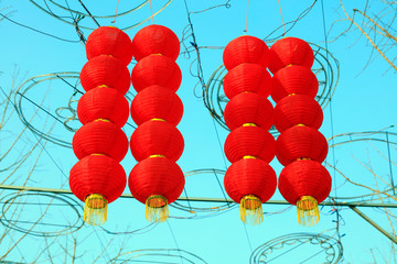 Wall Mural - Chinese traditional red lanterns