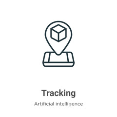 Poster - tracking outline vector icon. thin line black tracking icon, flat vector simple element illustration