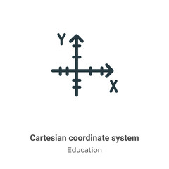 Poster - Cartesian coordinate system outline vector icon. Thin line black cartesian coordinate system icon, flat vector simple element illustration from editable education concept isolated on white background