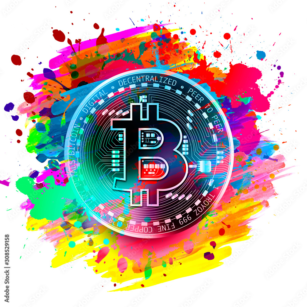Abstract creative wallpaper with bitcoin Stock Illustration | Adobe Stock