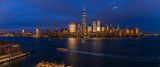 Fototapeta Londyn - View to Manhattan skyline from Jersey city at sunset