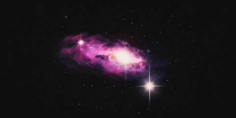 Wall Mural - space abstract background with stars and nebula