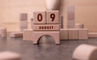 © bablab - August 9 written with wooden blocks