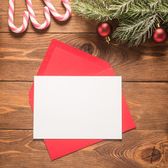 Wall Mural - Red envelope on christmas holiday background