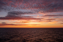 Midnight Sun Setting Over Baltic Sea, Russia