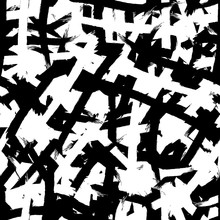 Black And White Grunge Background Seamless. Abstract Repeating Monochrome Texture. Vector Chaotic Pattern
