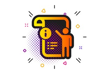 Aufkleber - Technical instruction sign. Halftone circles pattern. Manual doc icon. Classic flat manual doc icon. Vector