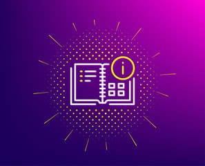 Aufkleber - instruction info line icon. halftone pattern. technical information sign. gradient background. instr