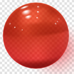 Wall Mural - Red transparent glass ball. Realistic pink sphere. Clear glass ball