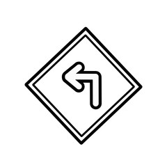 Wall Mural - Turn left icon,vector illustration. Flat design style. vector turn left icon illustration isolated on White background, turn left icon Eps10. turn left icons graphic design vector symbols.