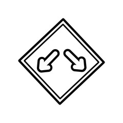 Wall Mural - Keep going left or right by arrow icon,vector illustration. Flat design style.