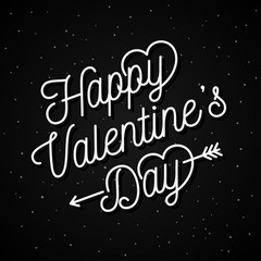 Wall Mural - Valentines day letter on black poster background