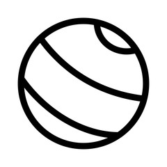 Poster - kids toy, rubber beach ball icon thick line