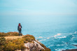 © unai - A young girl in a natural viewpoint on Mount Jaizkibel. Basque Country