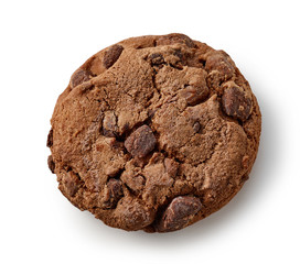 Wall Mural - chocolate cookie on white background