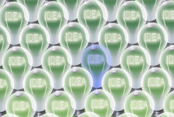 Sticker - Symbolic composition. Ideas light bulbs