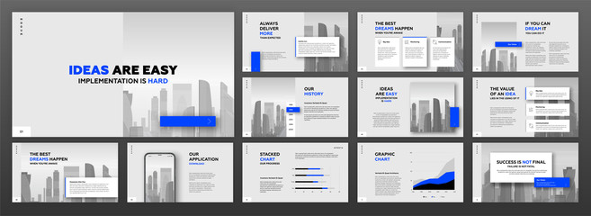 Wall Mural - modern powerpoint presentation templates set for business. use for keynote presentation, brochure de
