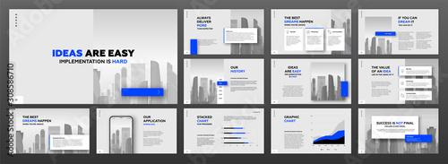 Cuadros en Lienzo Modern powerpoint presentation templates set for business