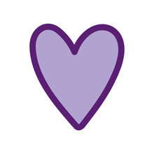 Purple Heart Love Romantic Passion Icon